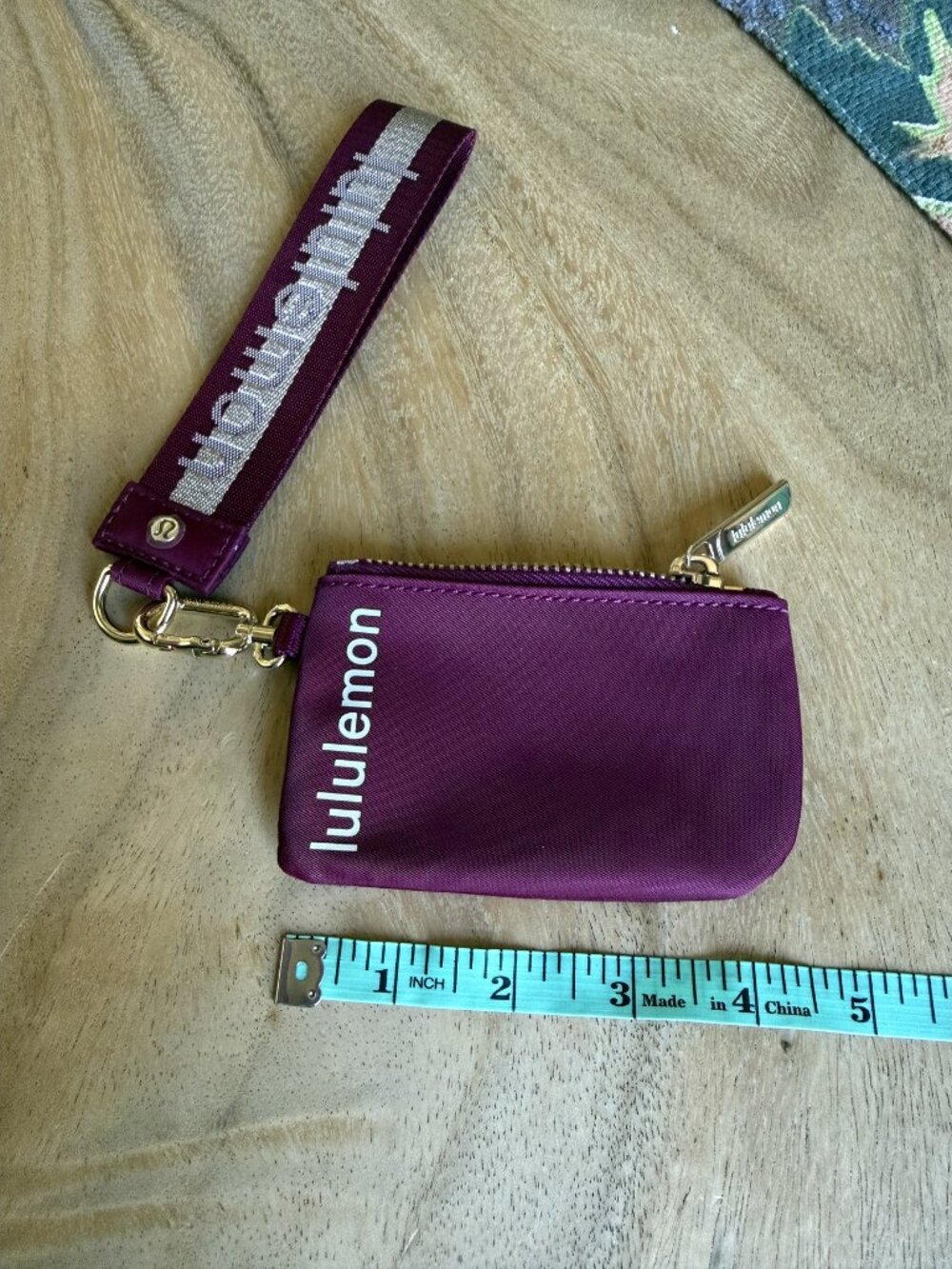 lululemon athletica Plum Zip Card Holder Key Strap - Picture 2 of 3